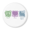 Pastel Peace, Love, and Lhasa Apsos magnets