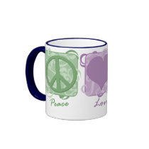 Pastel Peace, Love, and Newfoundlands Coffee Mugs