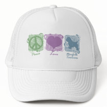 Pastel Peace, Love, and Norfolk Terriers hats