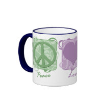 Pastel Peace, Love, and Norfolk Terriers mugs by MenagerieMayhem Pastel Peace, Love, and Norfolk Terriers mugs