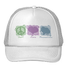 Pastel Peace, Love, and Pomeranians Hat