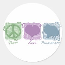 Pastel Peace, Love, and Pomeranians Stickers
