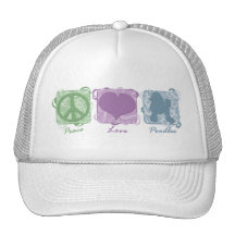 Pastel Peace, Love, and Poodles Hat