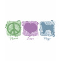 Pastel Peace, Love, and Pugs Child's t-shirts