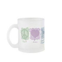 Pastel Peace, Love, and Rhodesian Ridgebacks Coffee Mugs