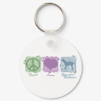 Pastel Peace, Love, and Spinoni Italiani keychains
