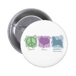 Pastel Peace, Love, and Tibetan Terriers Button