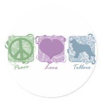 Pastel Peace, Love, and Tollers Round Sticker
