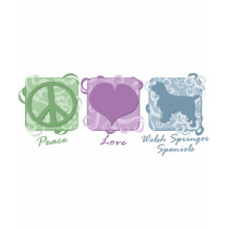 Pastel Peace, Love, and Welsh Springer Spaniels t-shirts by MenagerieMayhem Pastel Peace, Love, and Welsh Springer Spaniels t-shirts
