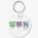 Pastel Peace, Love, and Wheaten Terriers keychains