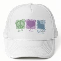 Pastel Peace, Love, and Yorkshire Terriers hats