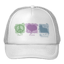 Pastel Peace, Love, and Yorkshire Terriers Mesh Hats