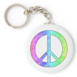 Pastel Peace Sign Keychain