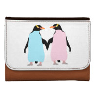 Pastel penguins holding hands wallet