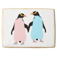 Pastel Penguins in Love Jumbo Cookie