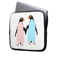 Pastel Penguins in Love Laptop Computer Sleeve