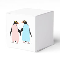 Pastel Penguins in Love Party Favor Box