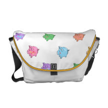 Pastel Pig Pattern Courier Bag