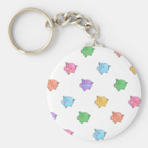 Pastel Pig Pattern Key Chain