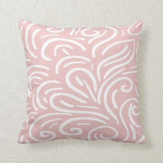 Pastel Pink And White Decorative Pattern Pillows