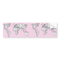 Pastel pink atlas bumper sticker