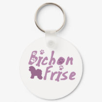 Pastel Pink Bichon Frise Keychain
