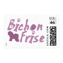 Pastel Pink Bichon Frise Postage Stamps