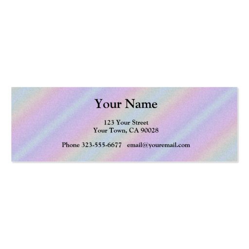 Pastel Pink blue Rainbow Stripes Business Card Templates (front side)