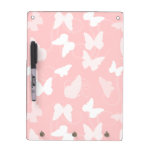 Pastel Pink Butterflies Dry Erase Board With Keychain Holder