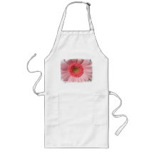 Pastel Pink Daisy  Long Apron