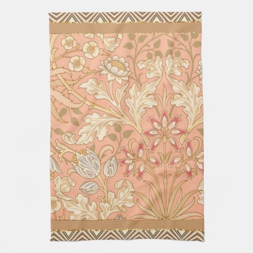 Pastel Pink Decorative Flowers Kitchen Towel | Zazzle