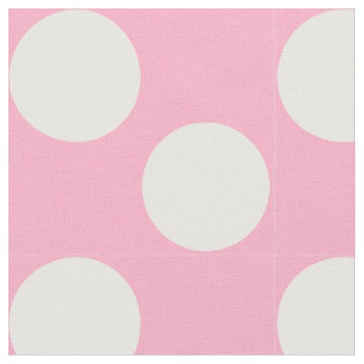 Pastel Pink Fabric with Large White Polka Dots Zazzle