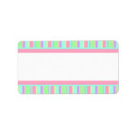 Pastel Pink, Green and Purple Stripes for Parties Custom Address Label
