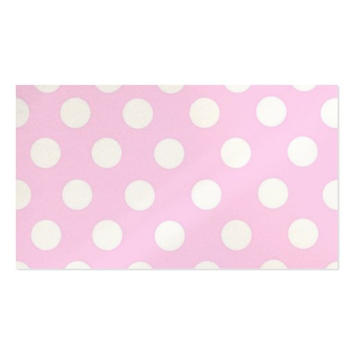 Pastel Pink Polka Dots Business Card Template (back side)
