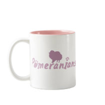 Pastel Pink Pomeranian mugs by MenagerieMayhem Pastel Pink Pomeranian mugs