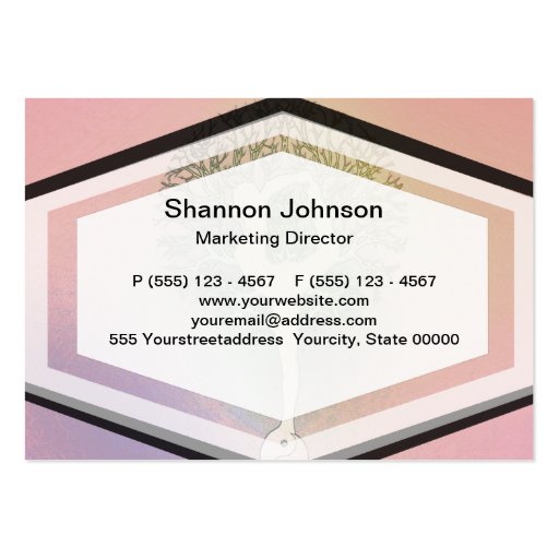 Pastel Pink Rainbow Yoga Tree Business Card Templates (back side)