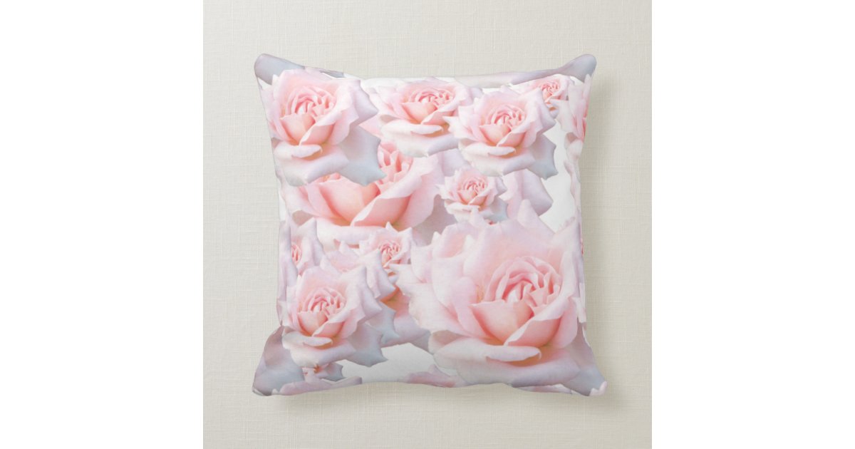 Pastel Pink Roses Pillow Zazzle