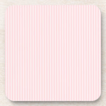 Pastel Pink Stripes. Beverage Coasters