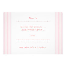Pastel Pink Stripes. Personalized Invite