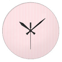 Pastel Pink Stripes. Wall Clocks