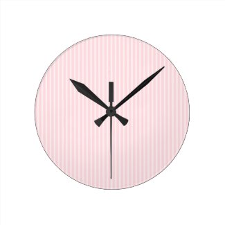 Pastel Pink Stripes. Wallclocks