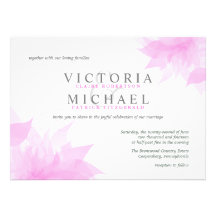 Pastel Pink Wispy Floral Wedding Invitations