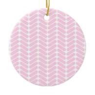Pastel Pink Zigzag Pattern inspired by Knitting. Ornament