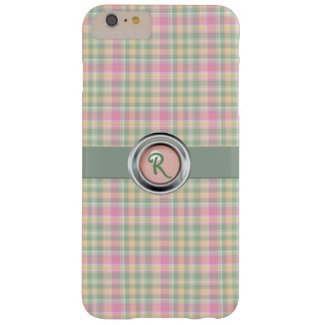 Pastel Plaid Monogram iPhone 6 Plus Case