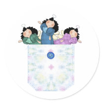 Pastel Pocket full of Dark Haired Angels Sticker