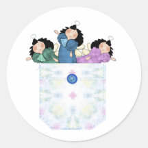 Pastel Pocket full of Dark Haired Angels Sticker