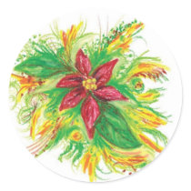 Pastel Poinsettia stickers by jarnolddesign Pastel Poinsettia stickers