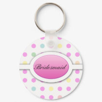 Pastel Polka dot wedding set keychains by Cards_by_Cathy Pastel Polka dot wedding set keychains