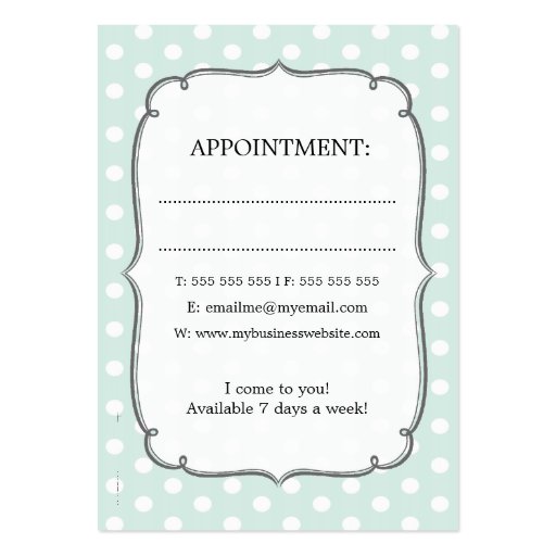 Pastel Polka Dots Hair Stylist Appointment Card Business Card Templates (back side)