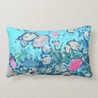 Pastel Pond Leaves Throw Pillow